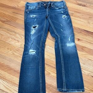 Silver Jeans Women's Straight Leg Blue Denim